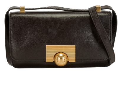 Classic Mini Flap, &pound;395, Handbags, Brown, Leather, Front view